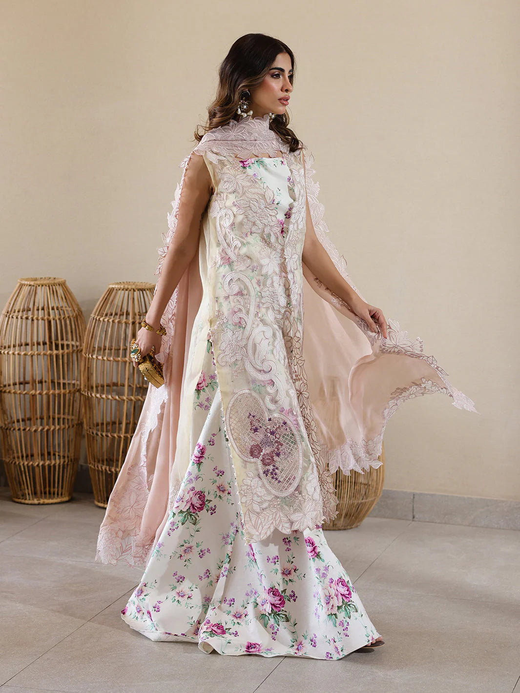 Faiza Faisal Marine Embroidered Luxury Lawn Unstitched 3Pc Suit - ELISHA