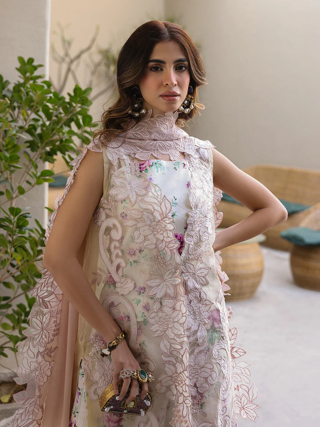Faiza Faisal Marine Embroidered Luxury Lawn Unstitched 3Pc Suit - ELISHA