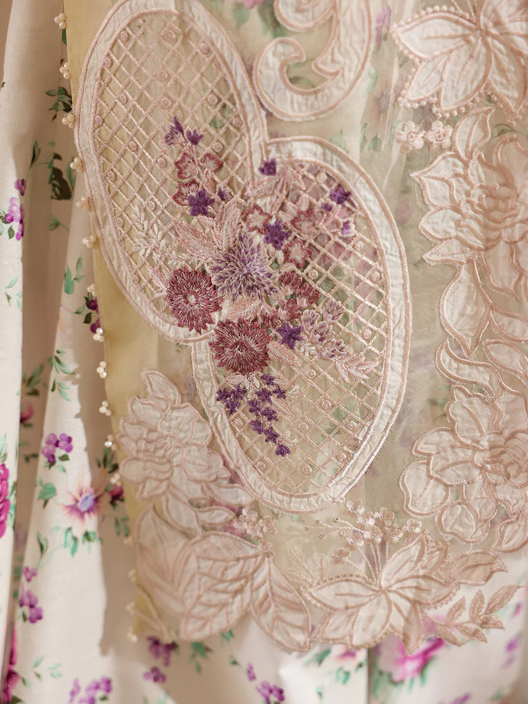 Faiza Faisal Marine Embroidered Luxury Lawn Unstitched 3Pc Suit - ELISHA
