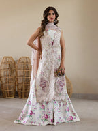 Faiza Faisal Marine Embroidered Luxury Lawn Unstitched 3Pc Suit - ELISHA