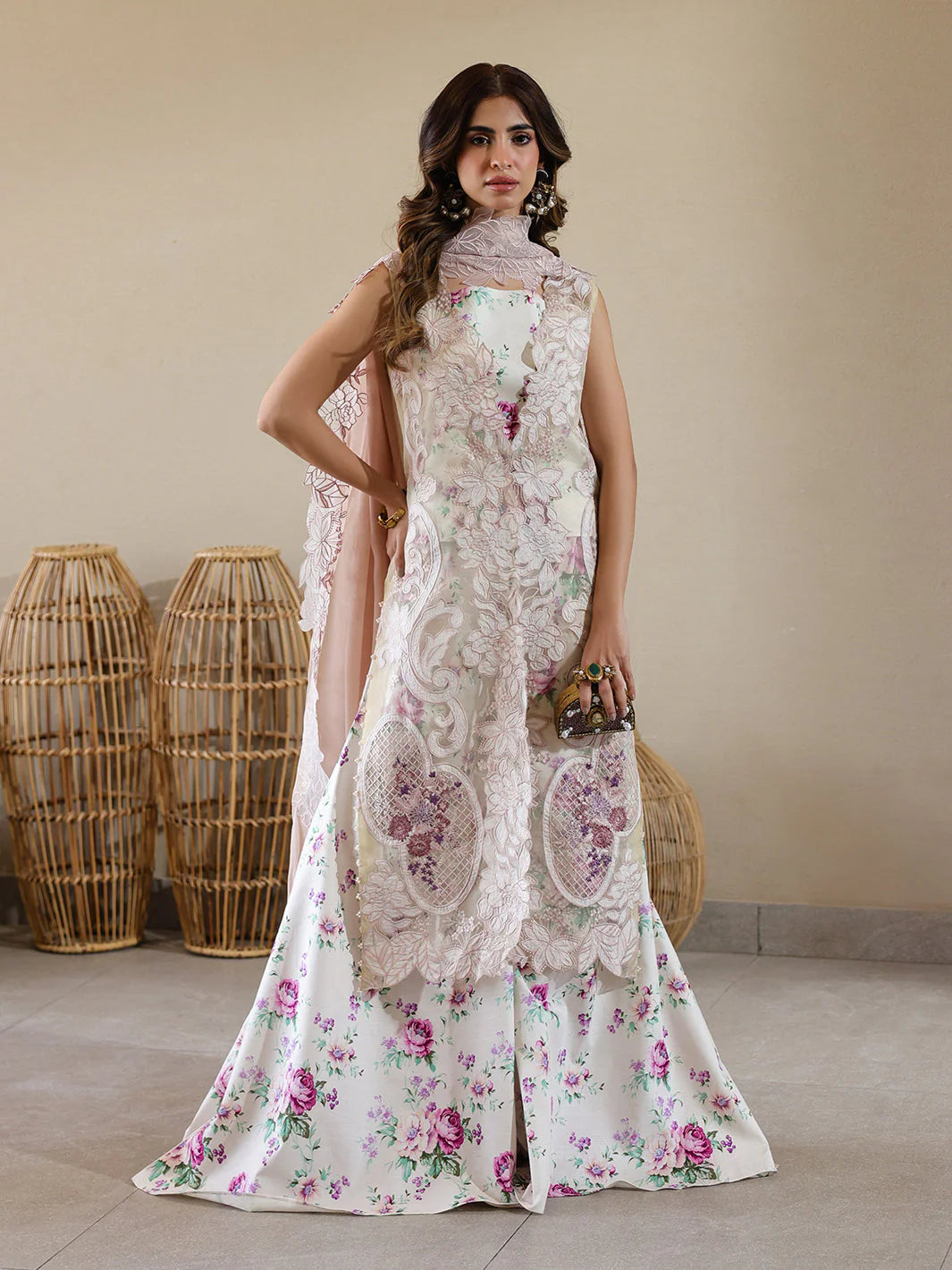 Faiza Faisal Marine Embroidered Luxury Lawn Unstitched 3Pc Suit - ELISHA