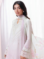 Qalamkar QPrints Embroidered Lawn Unstitched 3Pc Suit EM-01A IVY