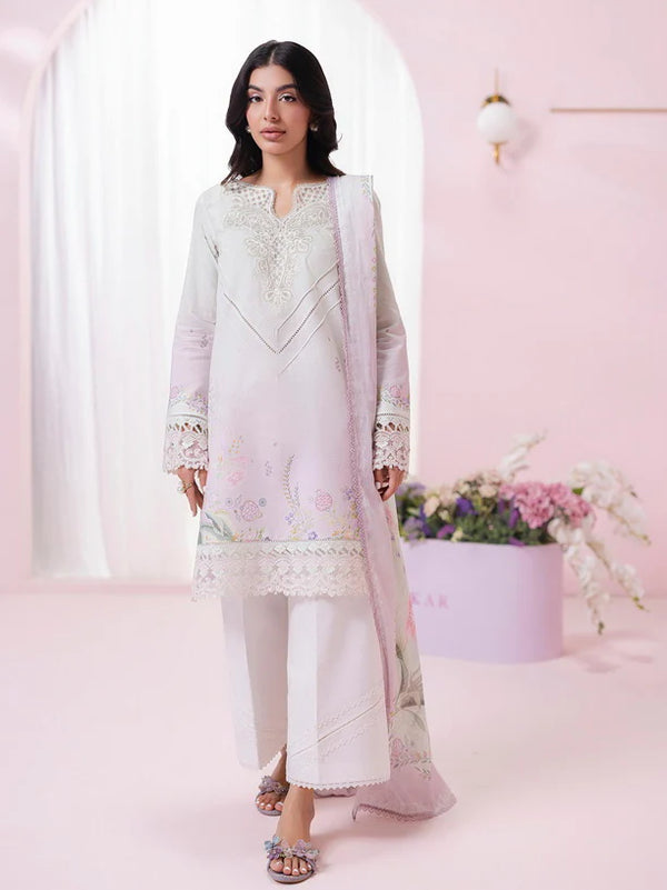 Qalamkar QPrints Embroidered Lawn Unstitched 3Pc Suit EM-01A IVY