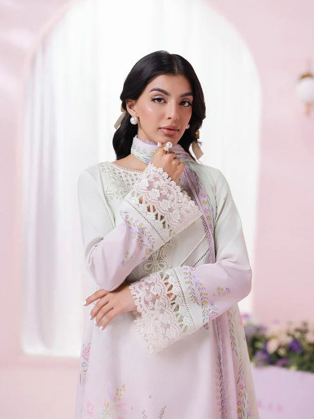 Qalamkar QPrints Embroidered Lawn Unstitched 3Pc Suit EM-01A IVY