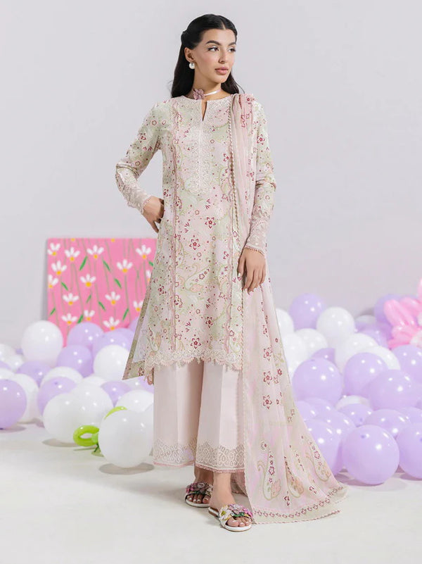 Qalamkar QPrints Embroidered Lawn Unstitched 3Pc Suit EM-03B MIRA
