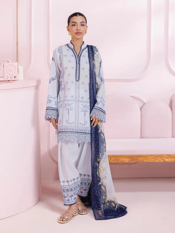 Qalamkar QPrints Embroidered Lawn Unstitched 3Pc Suit EM-06A SAGE