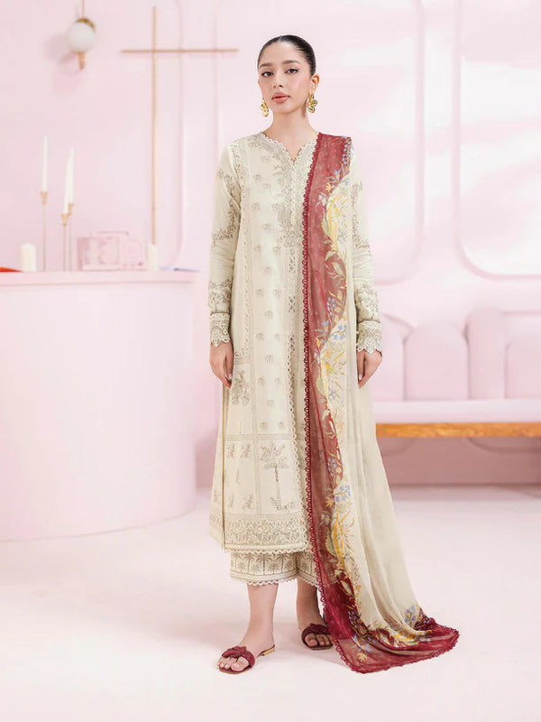 Qalamkar QPrints Embroidered Lawn Unstitched 3Pc Suit EM-06B TALIA