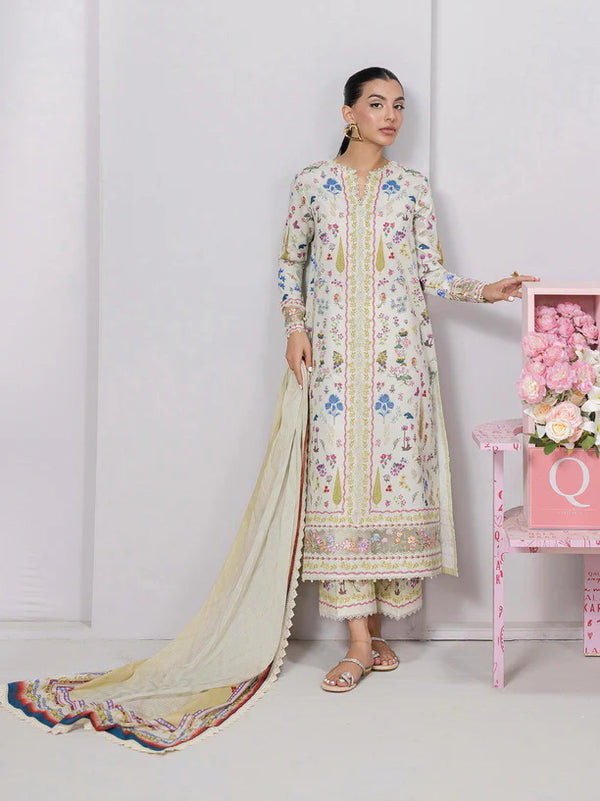 Qalamkar QPrints Embroidered Lawn Unstitched 3Pc Suit EM-09A HAZEL