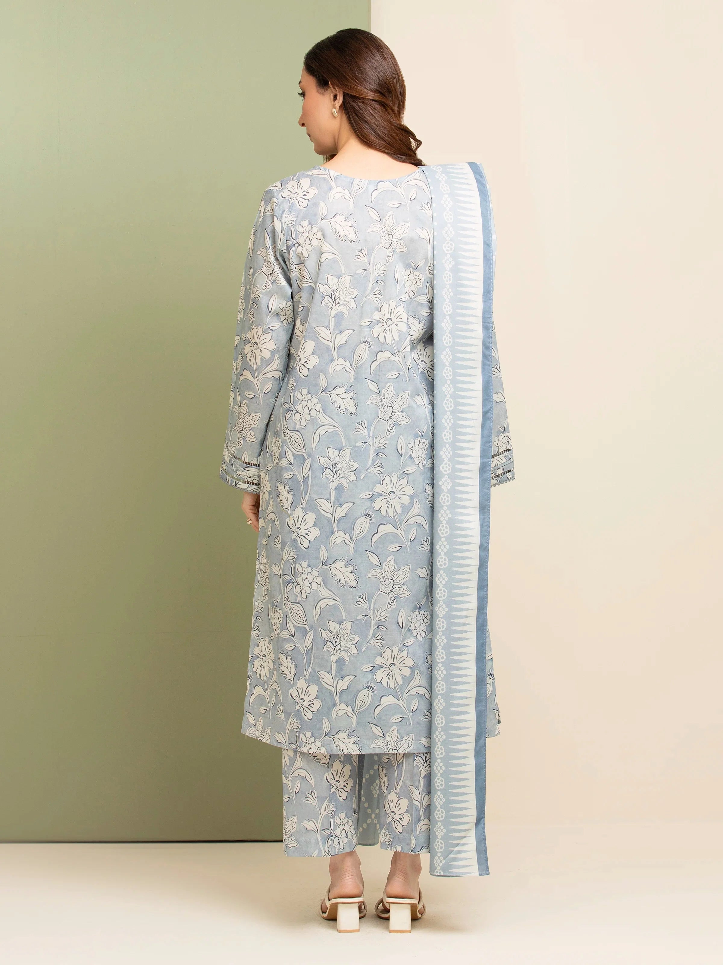 edenrobe Allure Lawn Unstitched Printed 3Pc Suit EWU5A1-35087