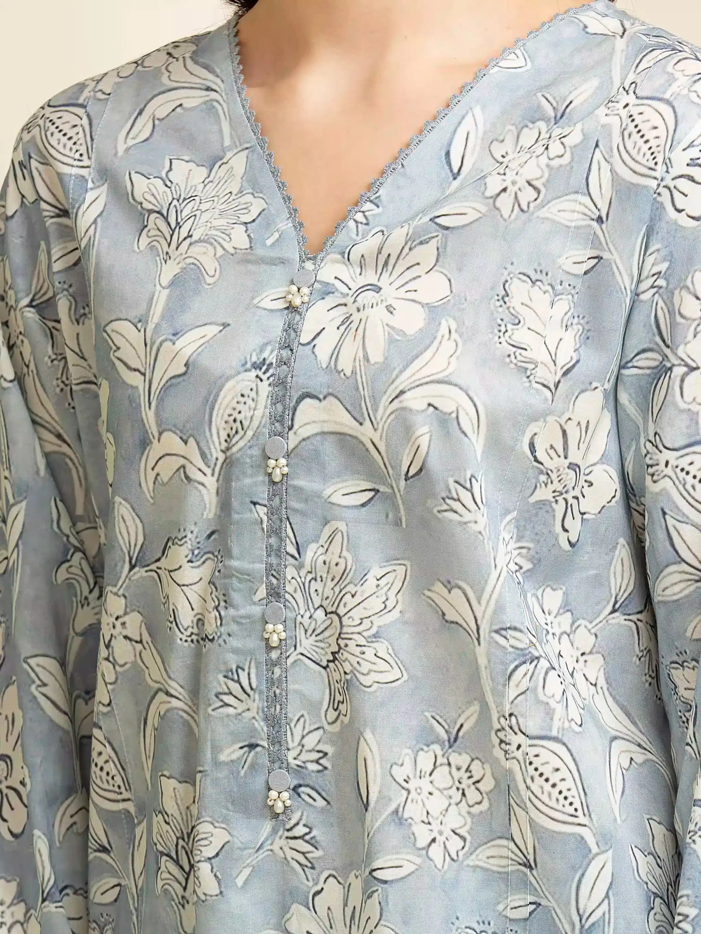 edenrobe Allure Lawn Unstitched Printed 3Pc Suit EWU5A1-35087