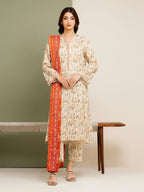 edenrobe Allure Lawn Unstitched Printed 3Pc Suit EWU5A1-35115