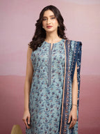 edenrobe Allure Lawn Unstitched Printed 3Pc Suit EWU5A1-35162