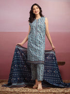 edenrobe Allure Lawn Unstitched Printed 3Pc Suit EWU5A1-35162