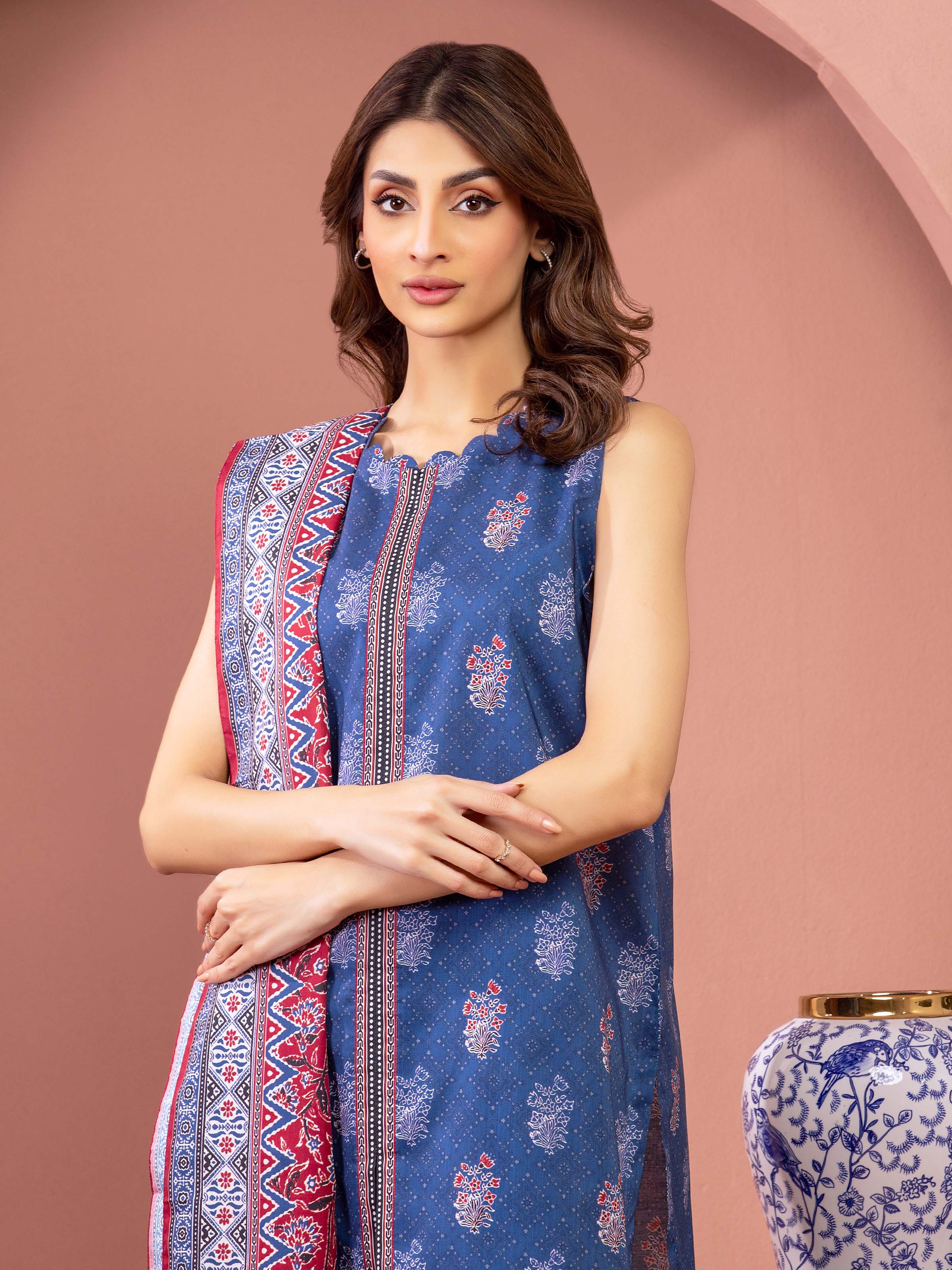 edenrobe Allure Lawn Unstitched Printed 3Pc Suit EWU5A1-35237