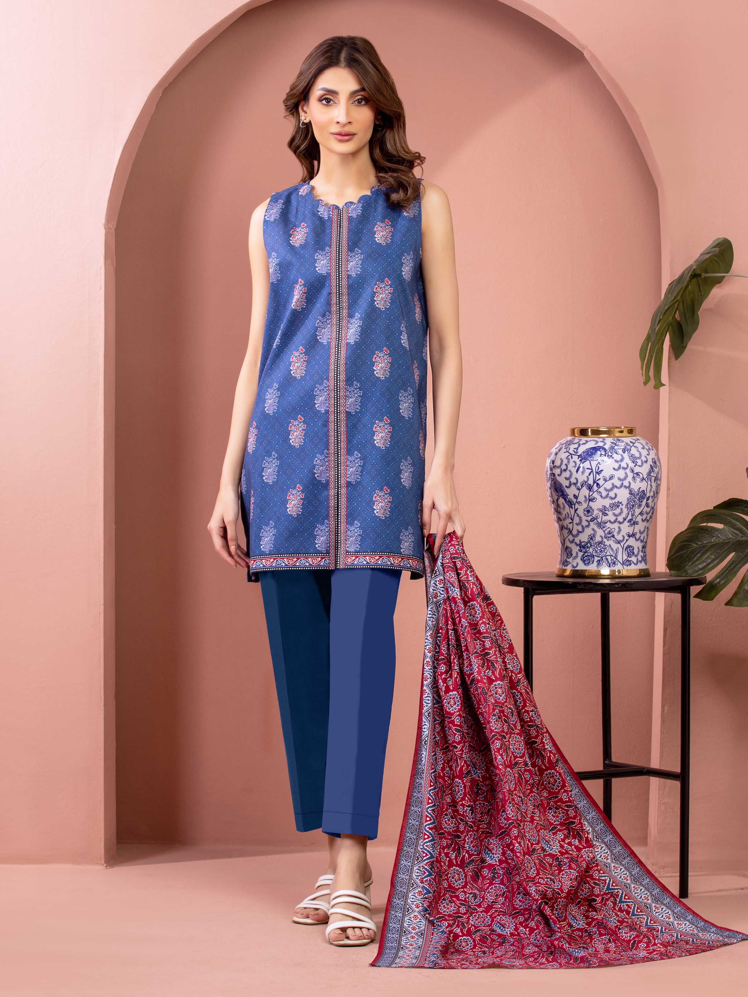 edenrobe Allure Lawn Unstitched Printed 3Pc Suit EWU5A1-35237