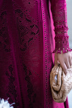 Qalamkar Sahil Embroidered Lawn Unstitched 3Pc Suit FK-11 VIOLET