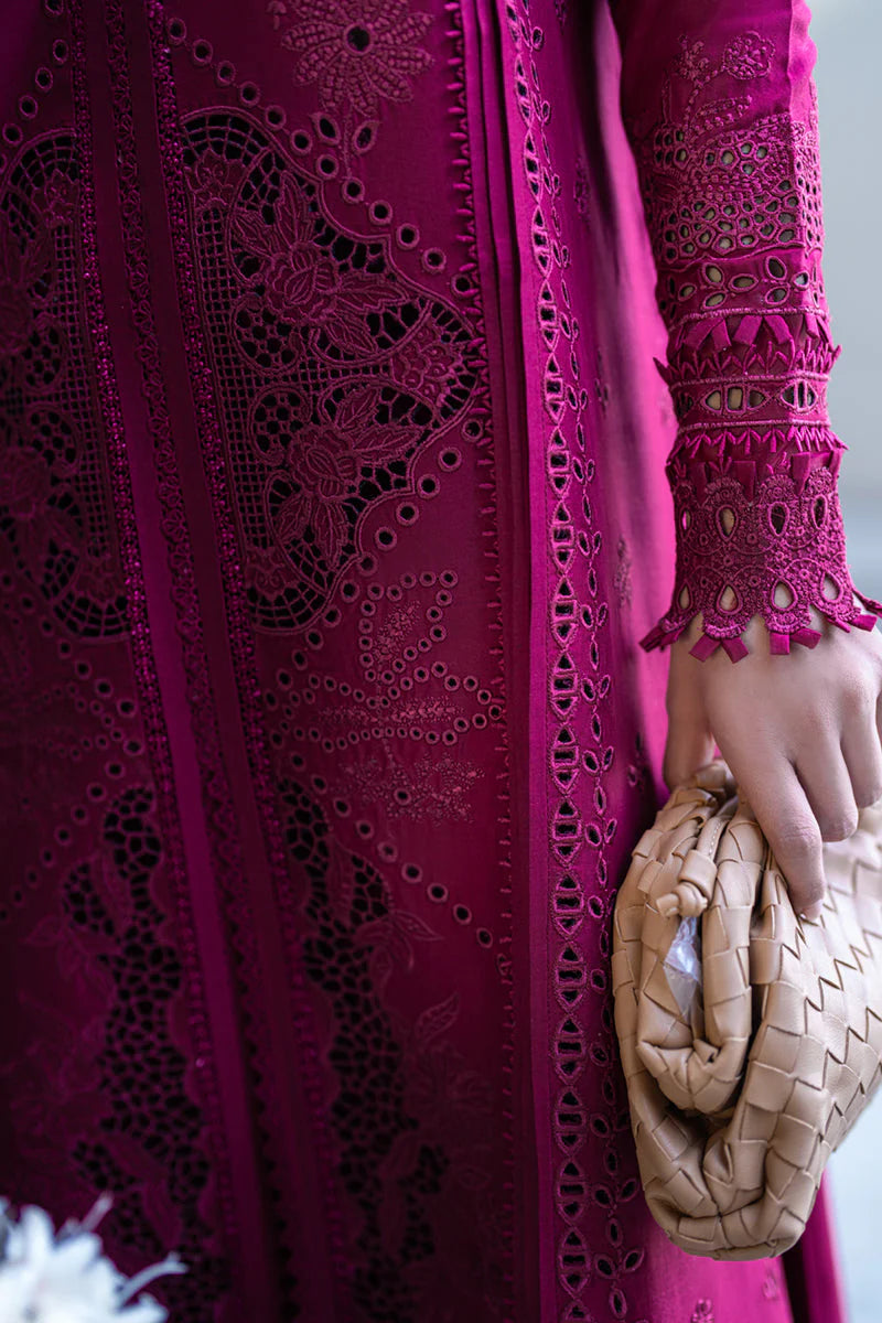 Qalamkar Sahil Embroidered Lawn Unstitched 3Pc Suit FK-11 VIOLET
