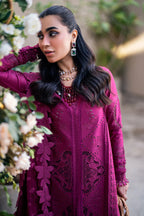Qalamkar Sahil Embroidered Lawn Unstitched 3Pc Suit FK-11 VIOLET