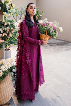 Qalamkar Sahil Embroidered Lawn Unstitched 3Pc Suit FK-11 VIOLET