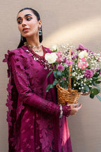 Qalamkar Sahil Embroidered Lawn Unstitched 3Pc Suit FK-11 VIOLET