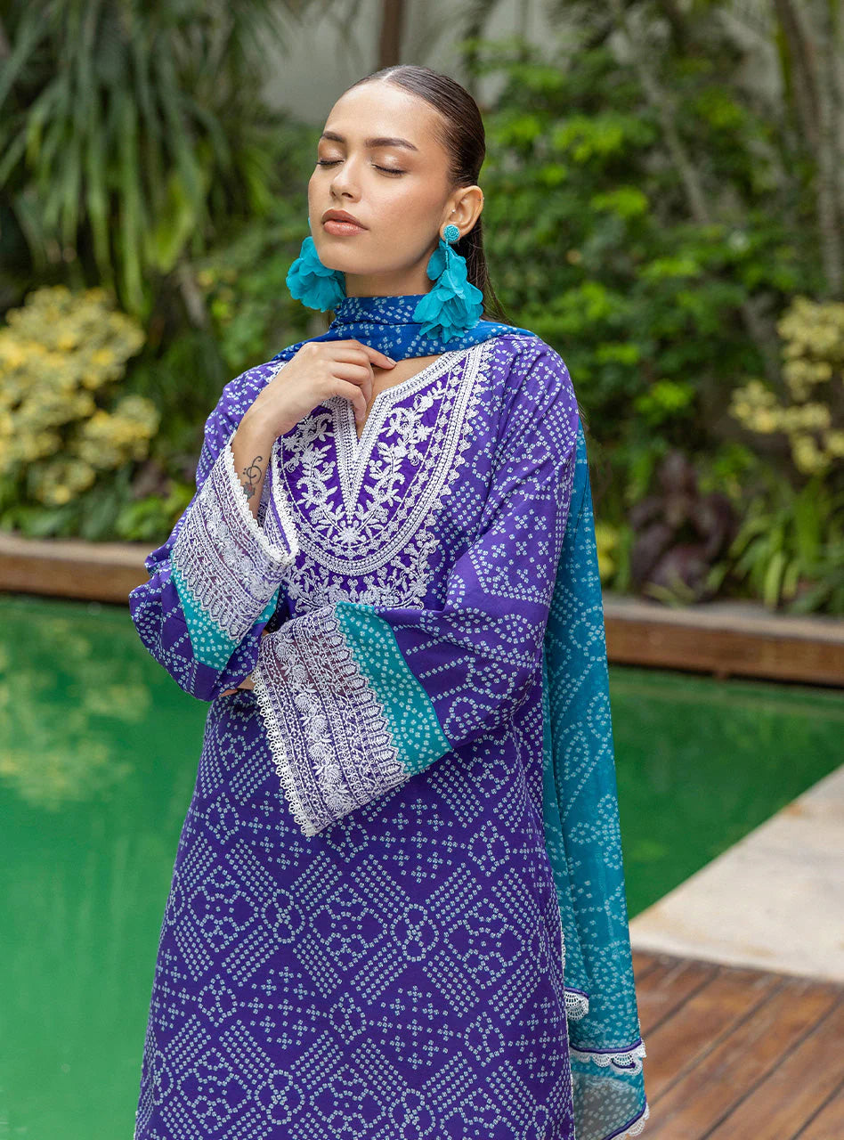 Zainab Chottani Tahra Embroidered Lawn Unstitched 3Pc Suit D-03 LISA