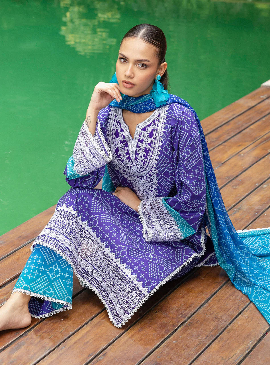 Zainab Chottani Tahra Embroidered Lawn Unstitched 3Pc Suit D-03 LISA