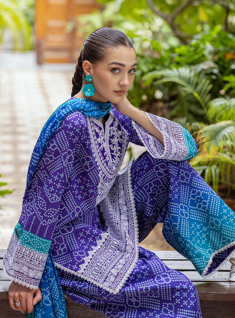 Zainab Chottani Tahra Embroidered Lawn Unstitched 3Pc Suit D-03 LISA