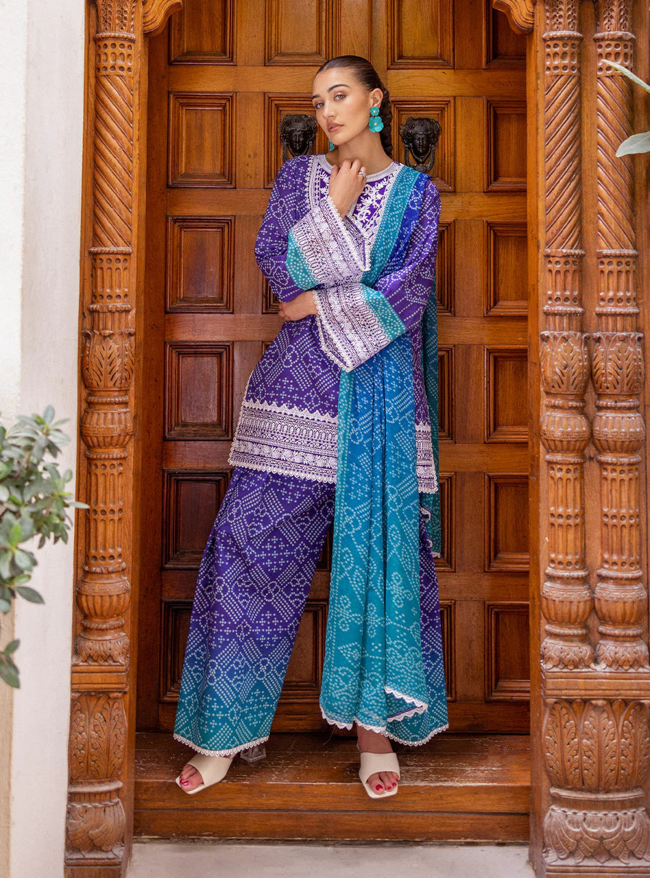 Zainab Chottani Tahra Embroidered Lawn Unstitched 3Pc Suit D-03 LISA