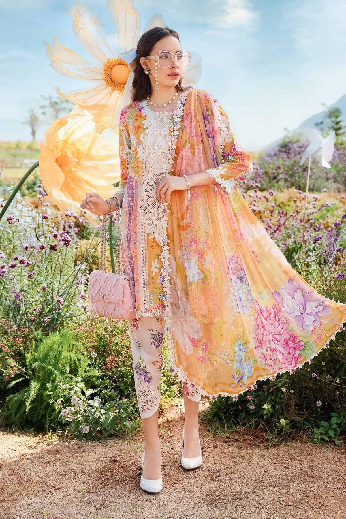 Maria.B MPrints Embroidered Lawn Unstitched 3Pc Suit MPT-2509-A