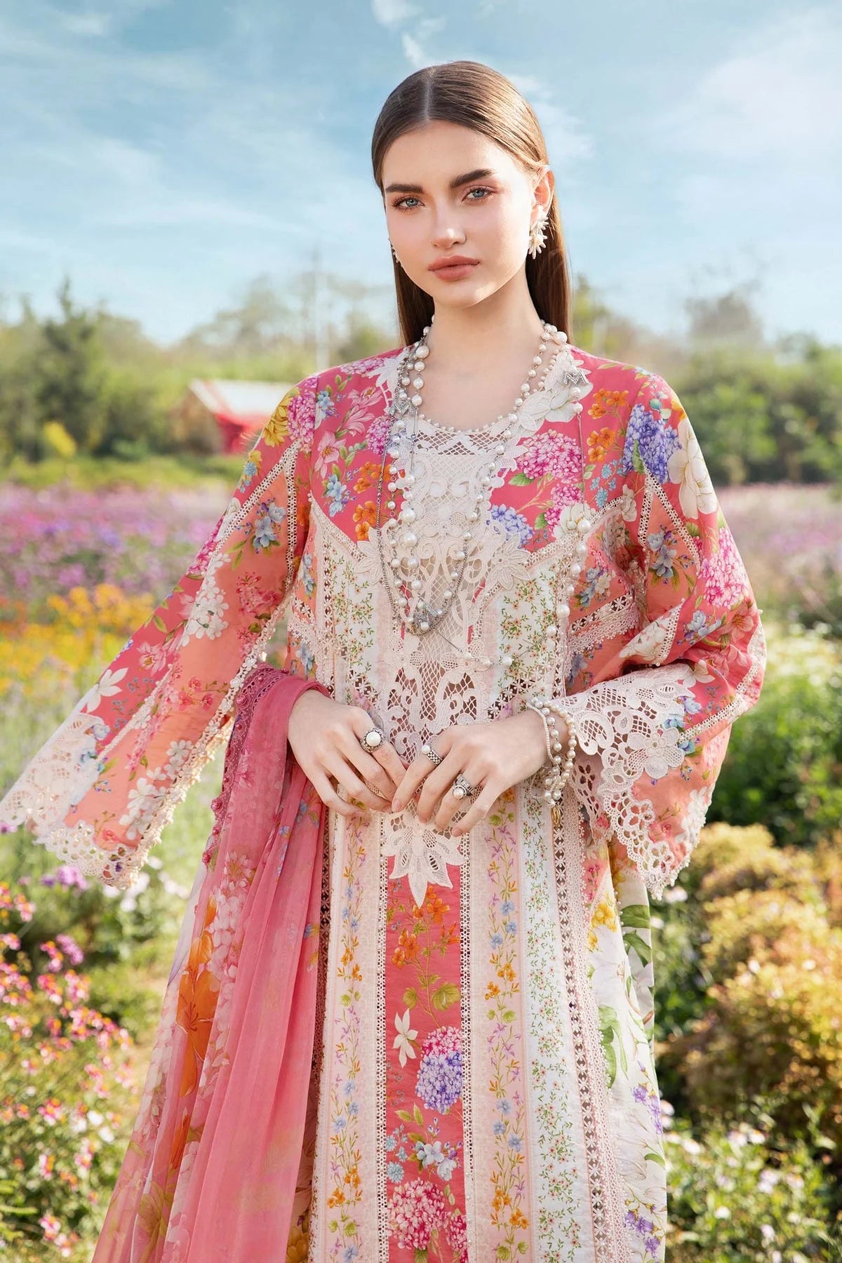 Maria.B MPrints Embroidered Lawn Unstitched 3Pc Suit MPT-2509-B