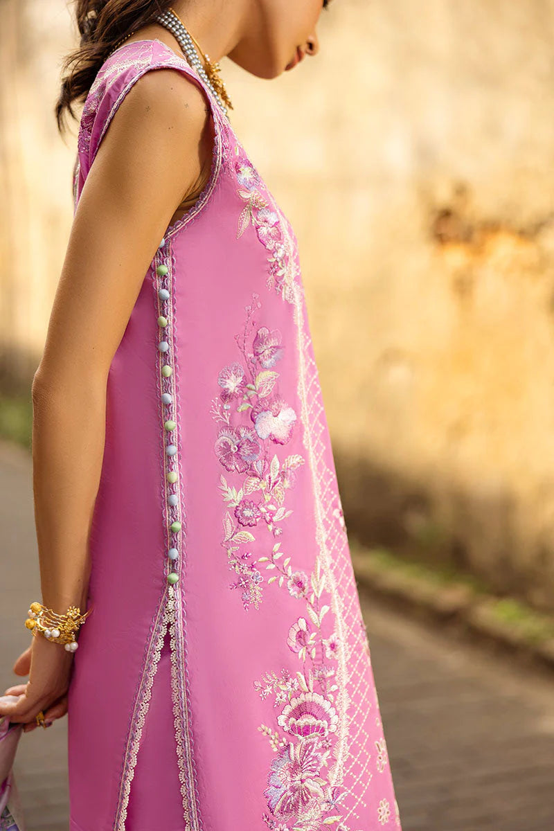Mushq Manaram Embroidered Lawn Unstitched 3Pc Suit - Timeless Wave
