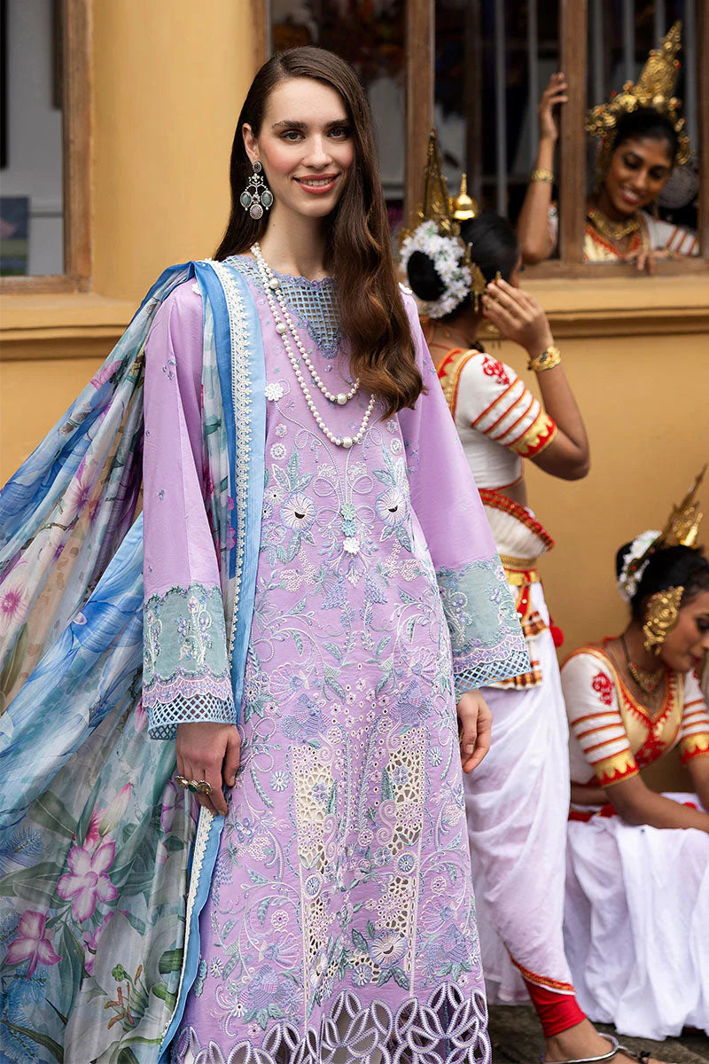 Mushq Manaram Embroidered Lawn Unstitched 3Pc Suit - Glowing Pulse