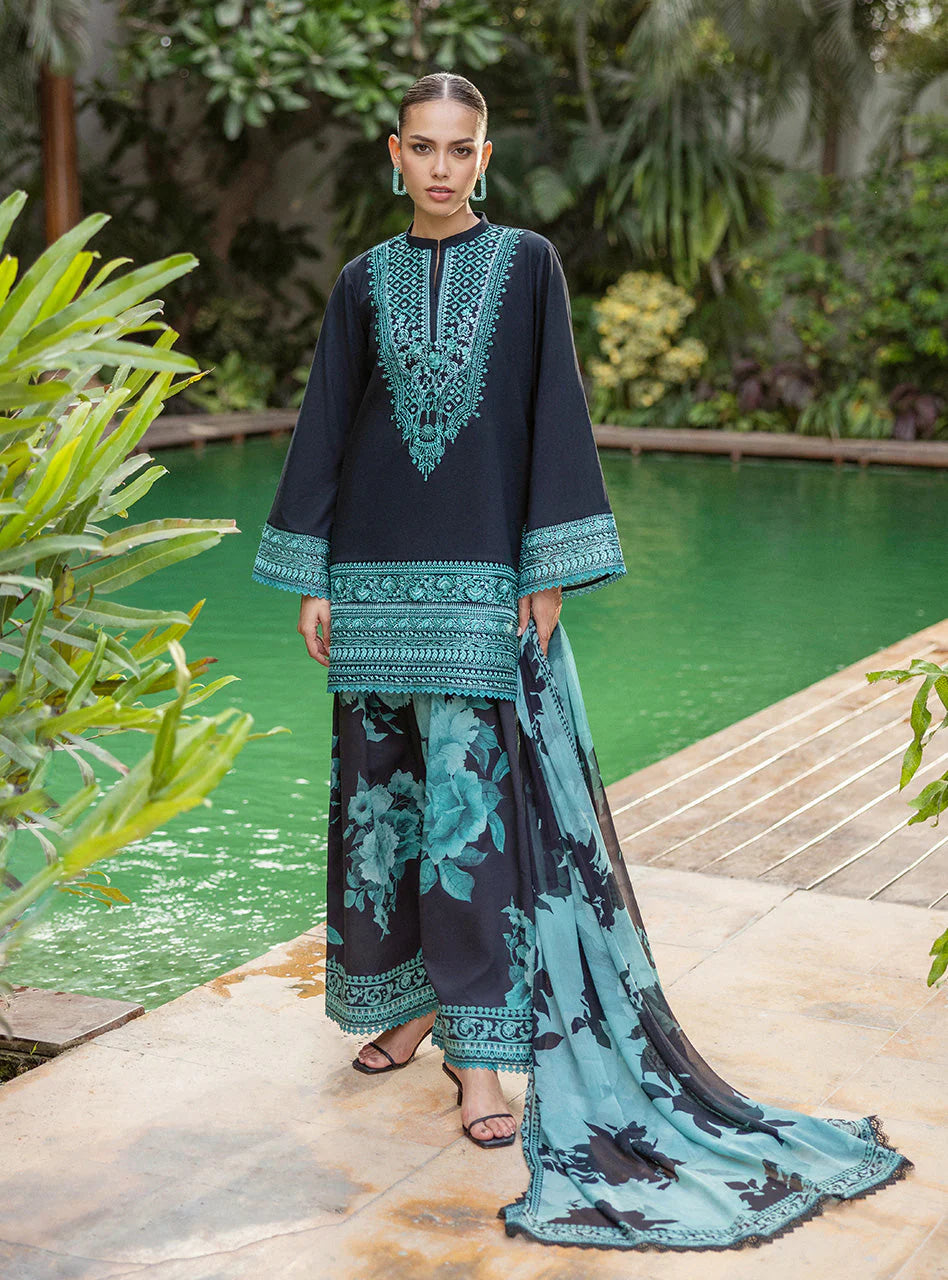 Zainab Chottani Tahra Embroidered Lawn Unstitched 3Pc Suit D-10 RAYA