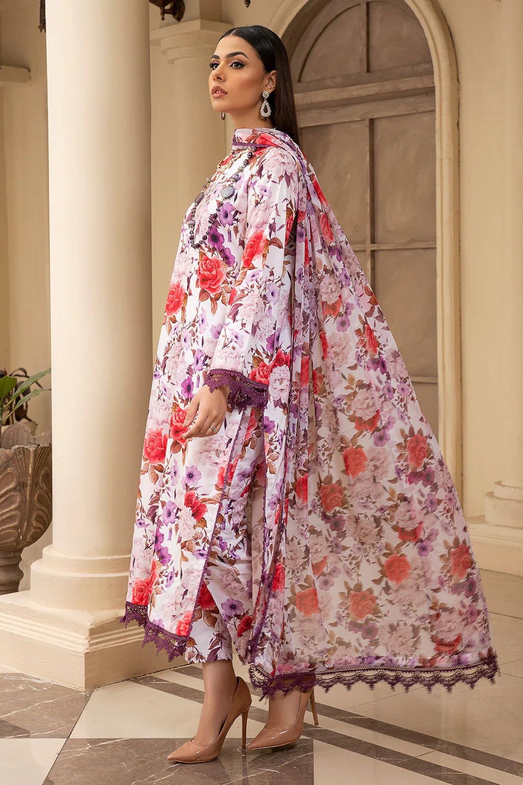 Zarif Printed Georgette Silk Unstitched 3 Piece Suit ZPR-03 CELINA