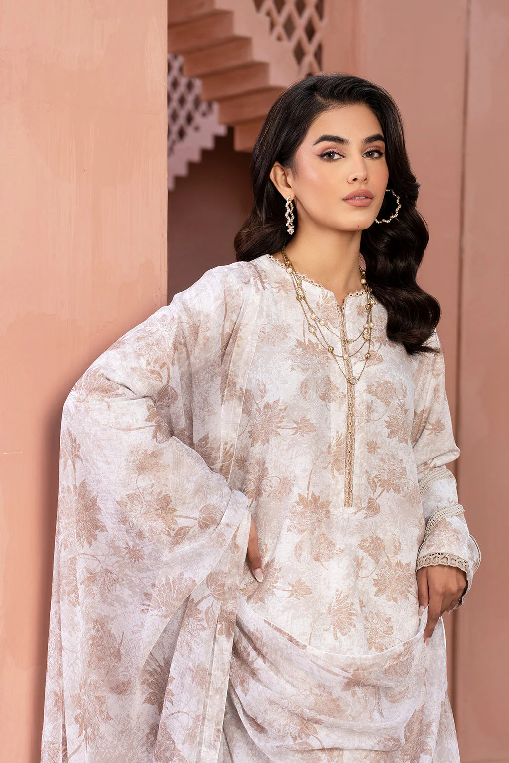 Zarif Co-Ords Unstitched Printed Poly Cambric 3Pc Suit ZCP 02 MILLIE