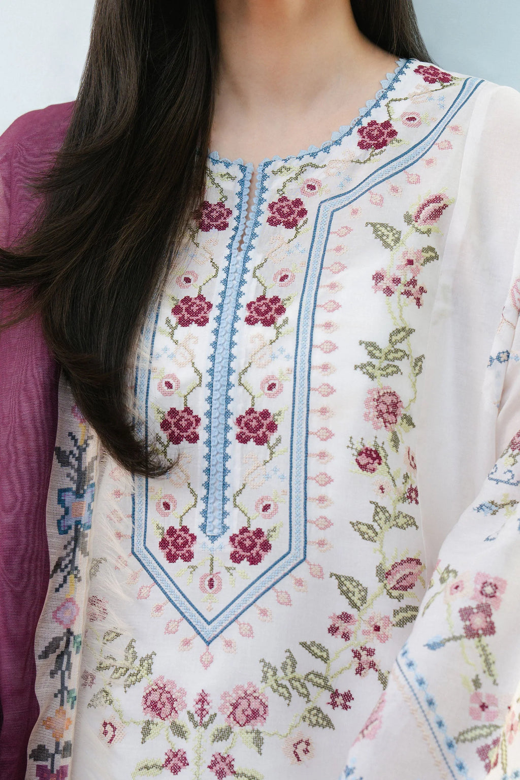 Coco by Zara Shahjahan Embroidered Lawn Unstitched 3Pc Suit D-02B SERENE