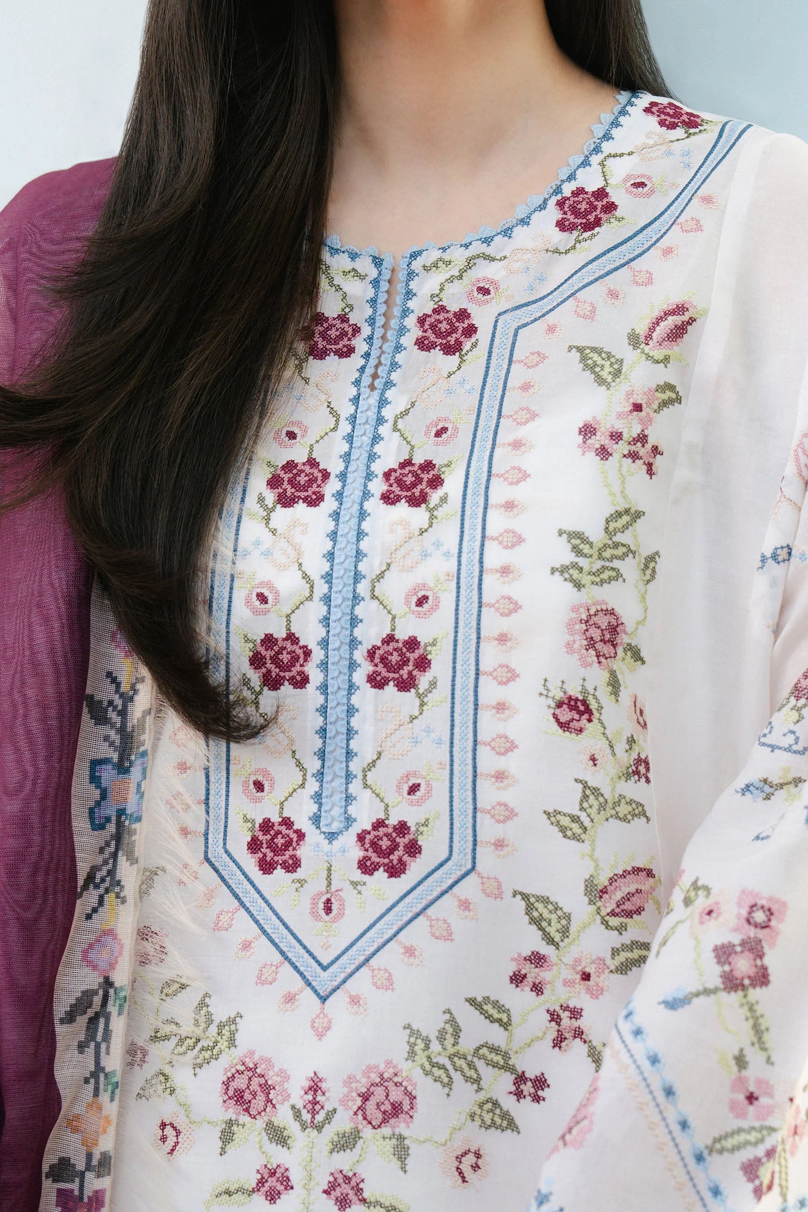 Coco by Zara Shahjahan Embroidered Lawn Unstitched 3Pc Suit D-02B SERENE