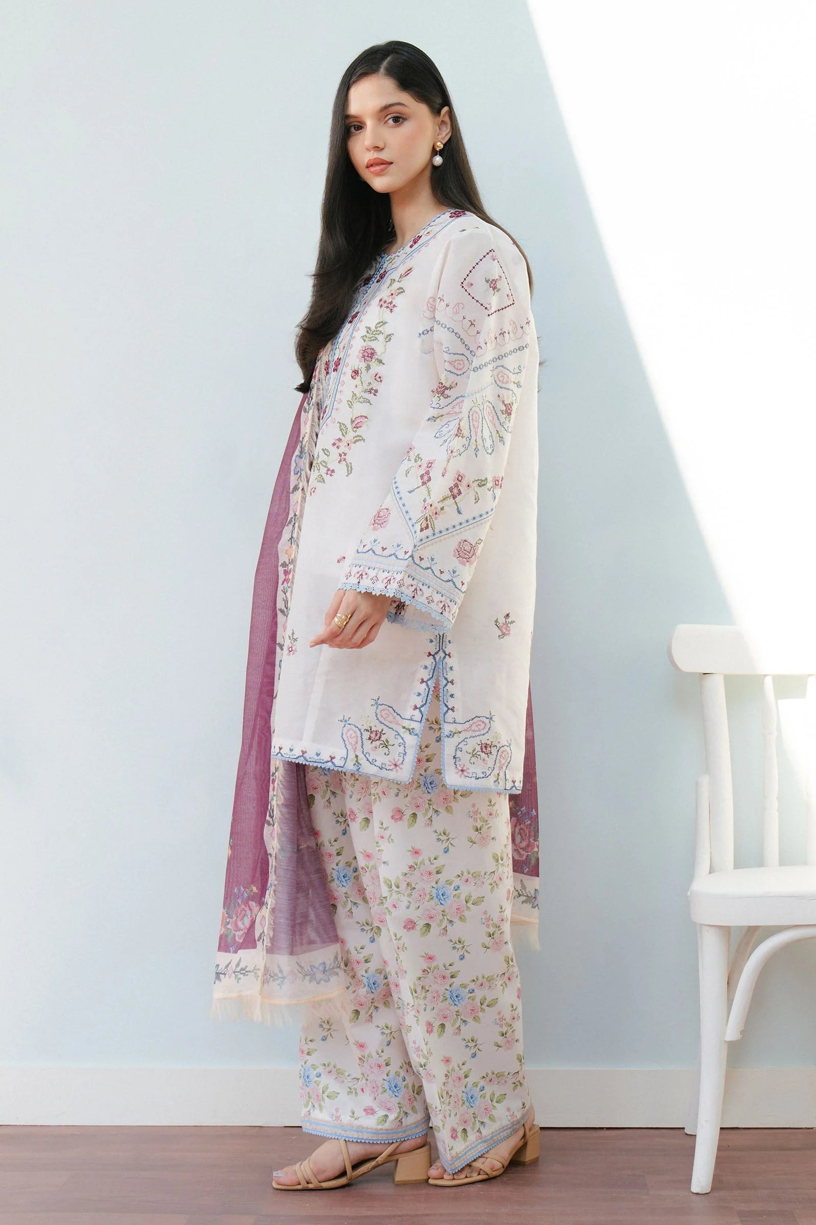Coco by Zara Shahjahan Embroidered Lawn Unstitched 3Pc Suit D-02B SERENE