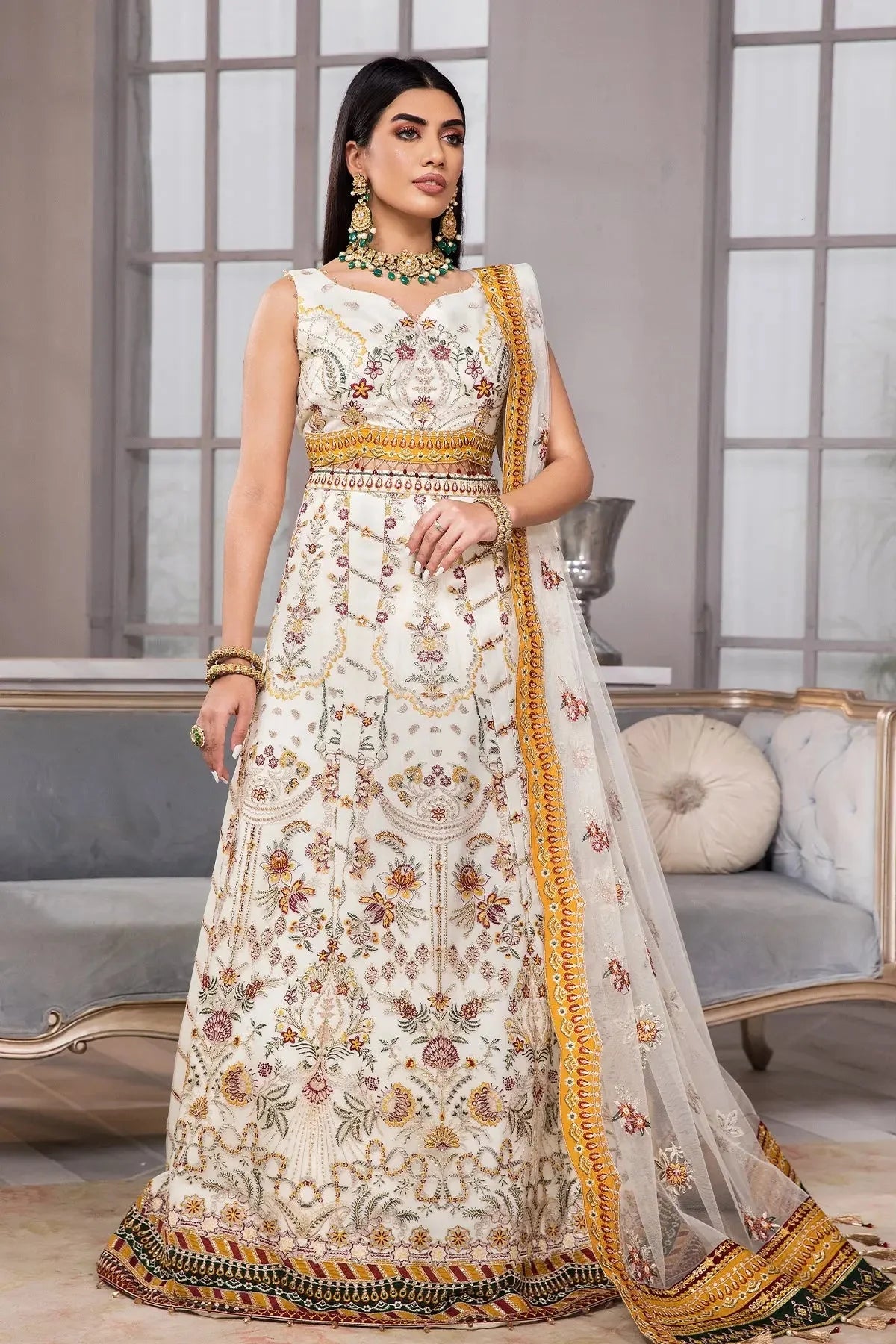 Alizeh Fashion Vasl-e-Meeras Unstitched Formal 3Pc Suit - 04 Sawera
