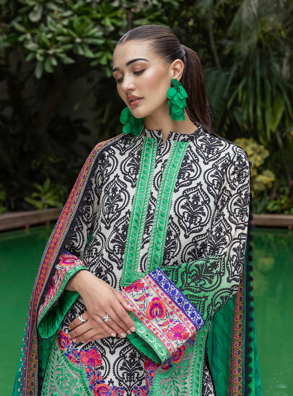 Zainab Chottani Tahra Embroidered Lawn Unstitched 3Pc Suit D-07 TIA