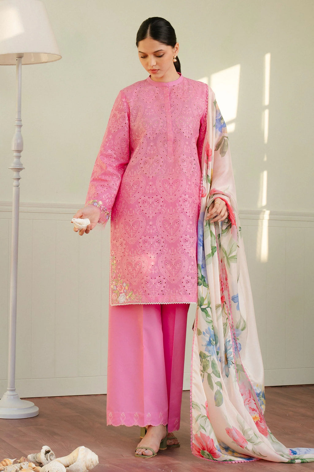 Coco by Zara Shahjahan Embroidered Lawn Unstitched 3Pc Suit D-03A TINA