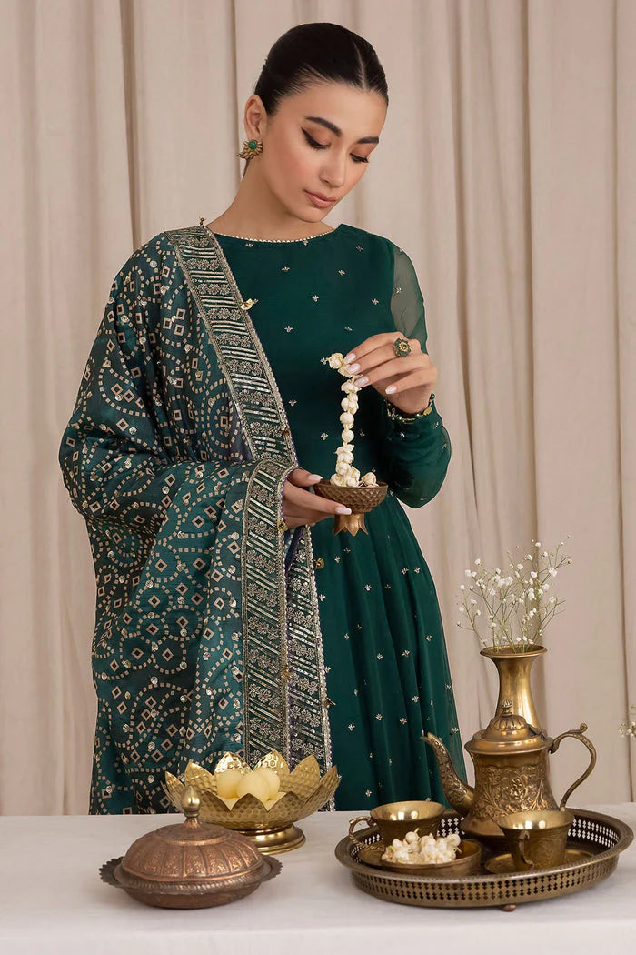 Jazmin Wedding Formal Embroidered Chiffon Unstitched 3Pc Suit UC-3016