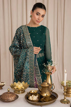 Jazmin Wedding Formal Embroidered Chiffon Unstitched 3Pc Suit UC-3016