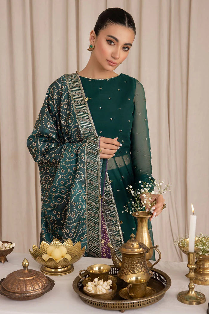 Jazmin Wedding Formal Embroidered Chiffon Unstitched 3Pc Suit UC-3016