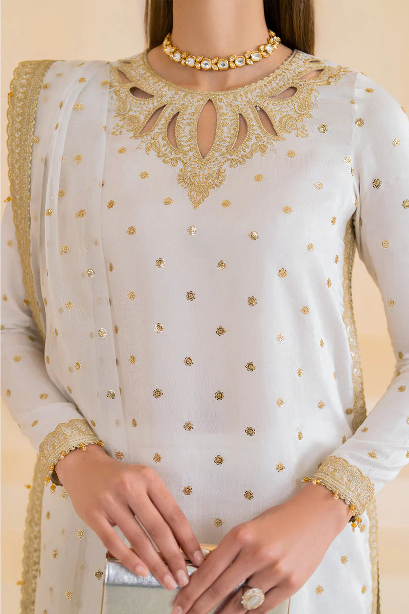 Jazmin Premium Embroidered Raw Silk Unstitched 3Pc Suit UR-7020