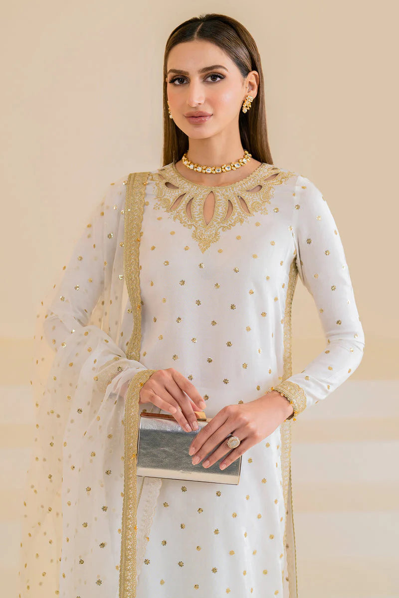 Jazmin Premium Embroidered Raw Silk Unstitched 3Pc Suit UR-7020