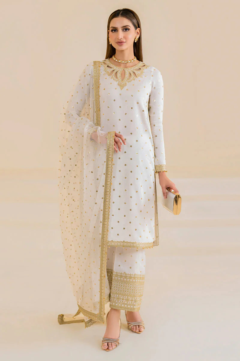 Jazmin Premium Embroidered Raw Silk Unstitched 3Pc Suit UR-7020