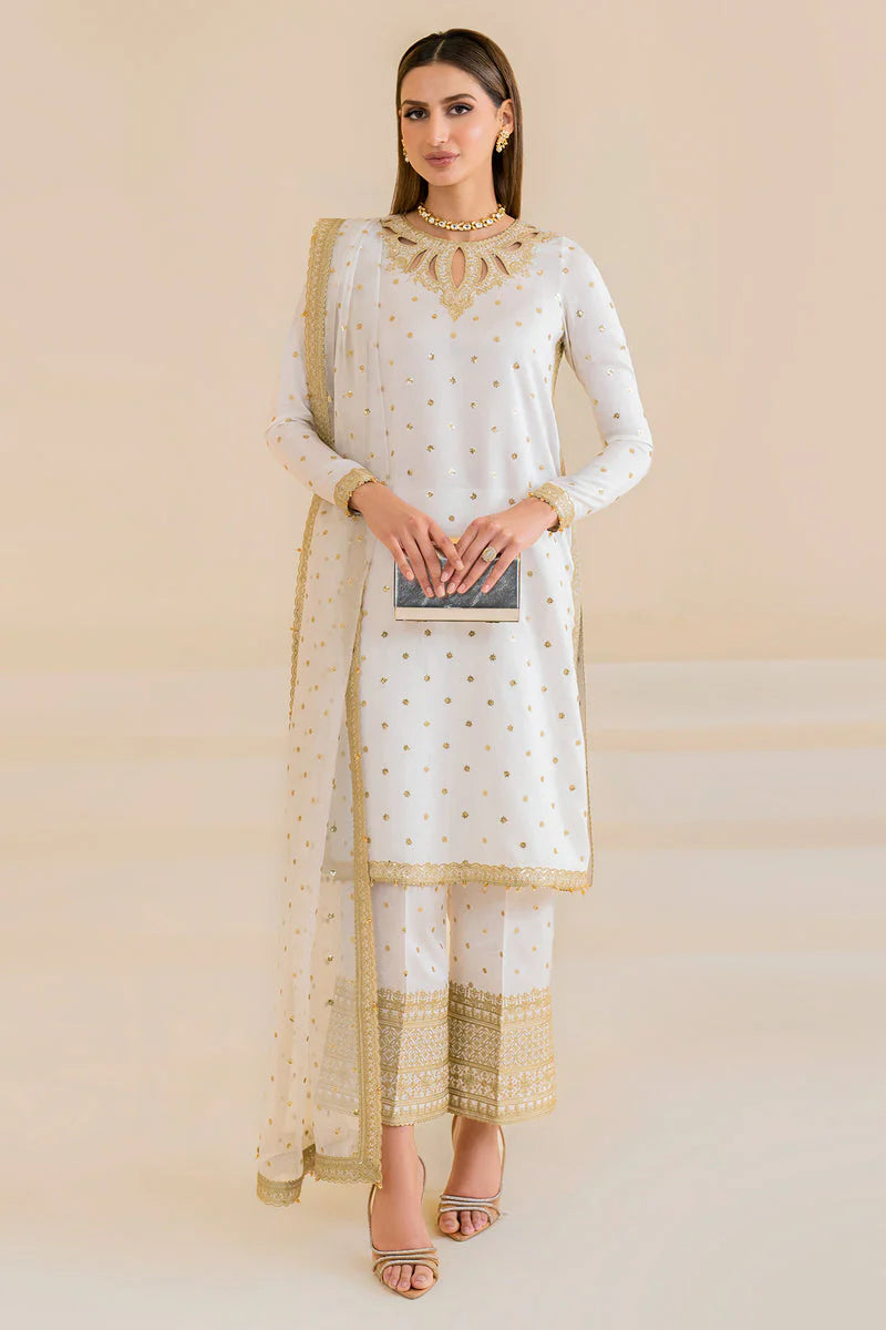 Jazmin Premium Embroidered Raw Silk Unstitched 3Pc Suit UR-7020