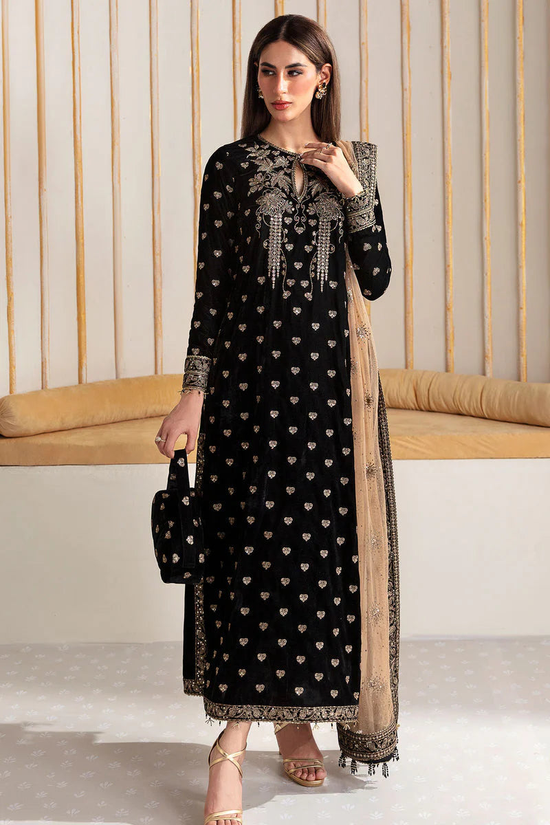 Jazmin Embroidered Pure Velvet Formal Unstitched 3Pc Suit VF-2014
