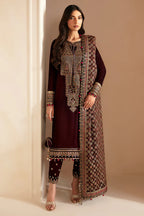 Jazmin Embroidered Velvet Unstitched 3Pc Suit VF-2022